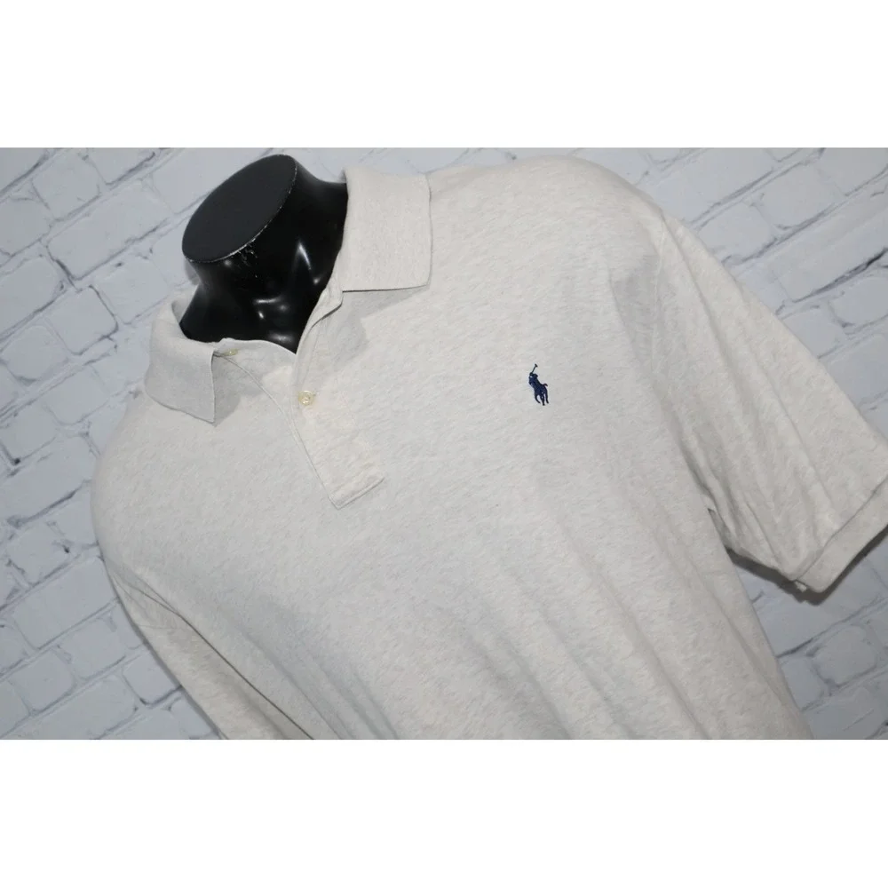 Polo Ralph Lauren Polo Golf Shirt Mens 4XB BIG Heather Gray Pony Logo